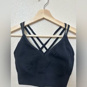 Black - Aerie Strappy Sports Bra